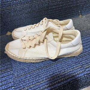 Soludos Canvas Espadrille Sneakers - Cream and Tan